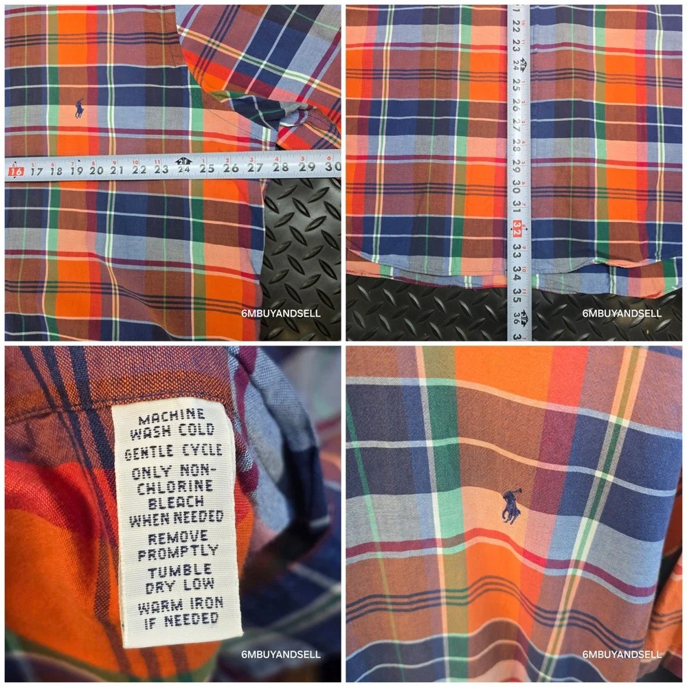 Polo Ralph Lauren Mens 2XLT Tall Classic Plaid Short Sleeve Button Down Shirt